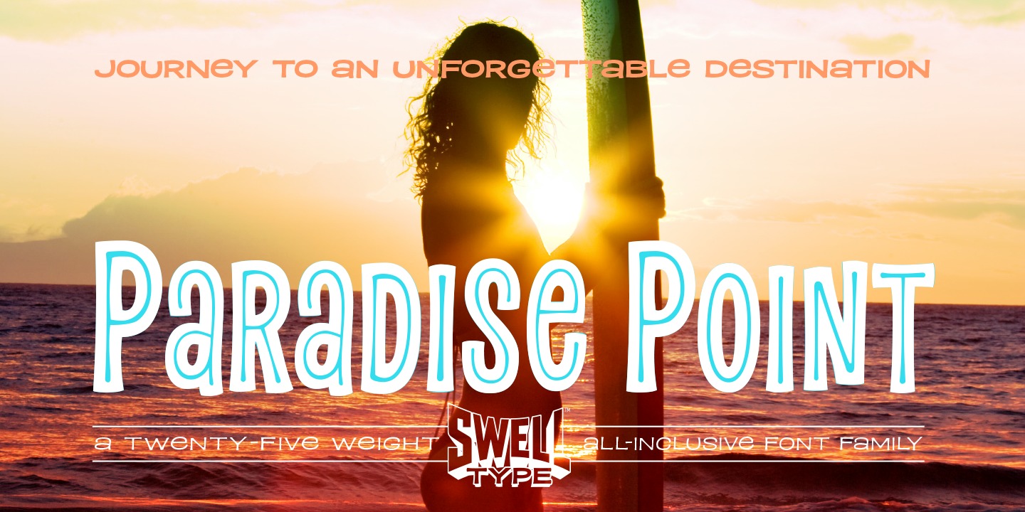 Beispiel einer Paradise Point Inline Variable-Schriftart